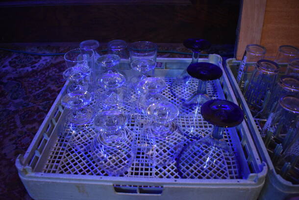 ALL ONE MONEY! Lot of Approximately 60 Various Glasses In 3 Dish Caddies Including Mugs, Beverage and Stemmed. includes 3.5x3.5x6. (bar) - Image 4 of 4