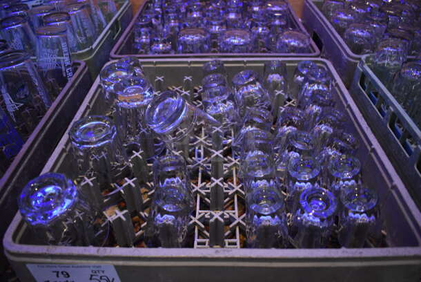 ALL ONE MONEY! Lot of Approximately 55 Various Glasses In 2 Dish Caddies Including Rocks and Shot. Includes 3x3x3. (bar) - Image 2 of 4