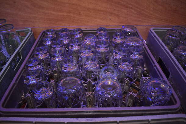 ALL ONE MONEY! Lot of Approximately 55 Various Glasses In 2 Dish Caddies Including Rocks and Shot. Includes 3x3x3. (bar) - Image 3 of 4