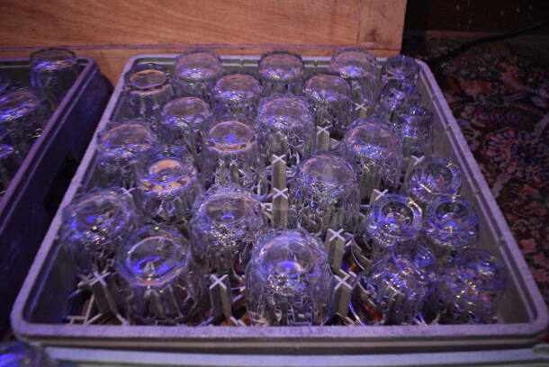 ALL ONE MONEY! Lot of Approximately 52 Various Glasses In 2 Dish Caddies Including Rocks and Beverage. Includes 3x3x5. (bar) - Image 4 of 6
