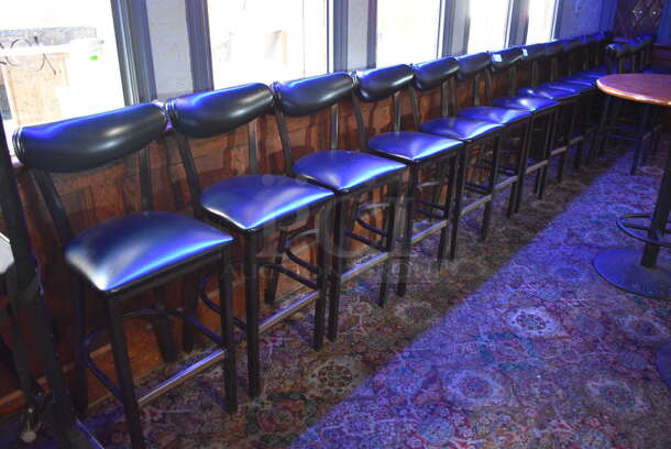 10 Black Bar Height Chairs w/ Black Cushions. Item Was in Working Condition on Last Day of Business. 18x16x42. 10 Times Your Bid! (bar) - Image 3 of 3