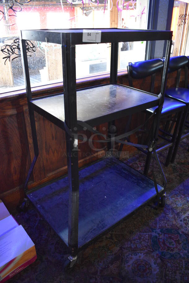 Black 3 Tier Cart on Commercial Casters. 40x30x55. (bar) - Image 4 of 4