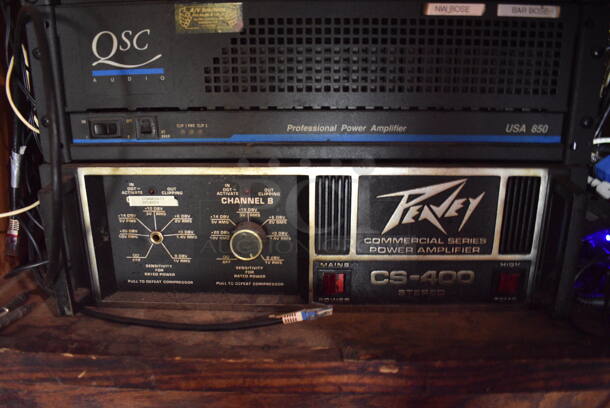 7 Various Rack Units; Peavey CS-400 Amplifier, QSC USA 850 Amplifier, QSC RMX2450 Amplifier, PLX2502 Amplifier, Soundweb BLU-100 Processor, Middle Atlantic PD-915R Power Center. 19x16x26. 7 Times Your Bid! (bar) - Image 4 of 10