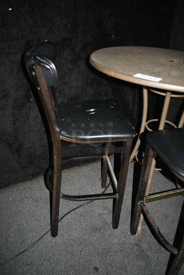 Metal Bar Height Table w/ 2 Bar Height Chairs. 36x36x40, 18x16x42. (bar) - Image 5 of 6