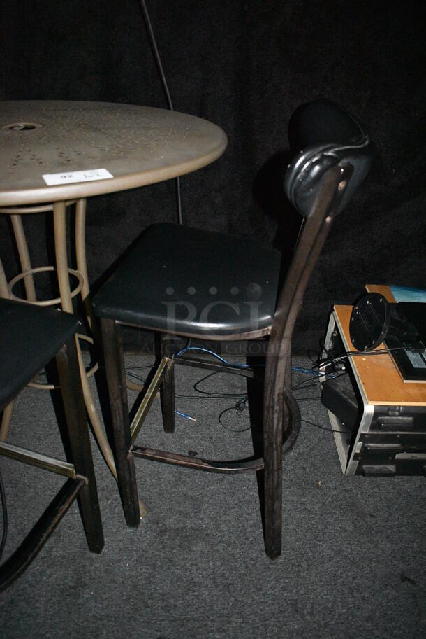 Metal Bar Height Table w/ 2 Bar Height Chairs. 36x36x40, 18x16x42. (bar) - Image 6 of 6