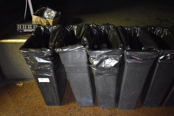 7 Poly Slim Jim Trash Cans. 11x20x30. 7 Times Your Bid! (bar) - Image 4 of 4