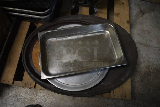 PALLET LOT of Various Items Including Metal Pans and Poly Pitcher. BUYER MUST REMOVE. (basement) - Image 2 of 3