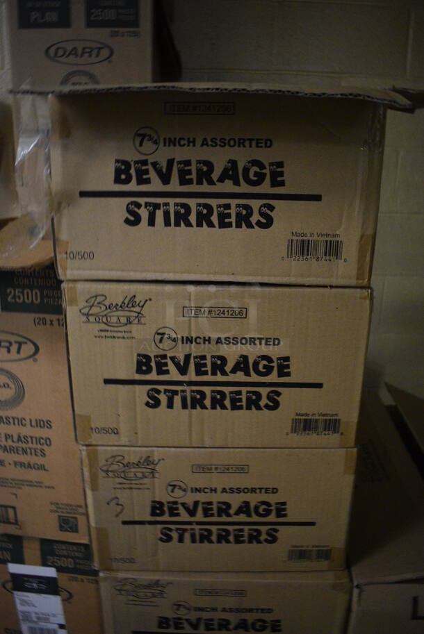 PALLET LOT of Various Paper Products Including Beverage Stirrers, Lids and Foam Plates. BUYER MUST REMOVE. (basement) - Image 4 of 7