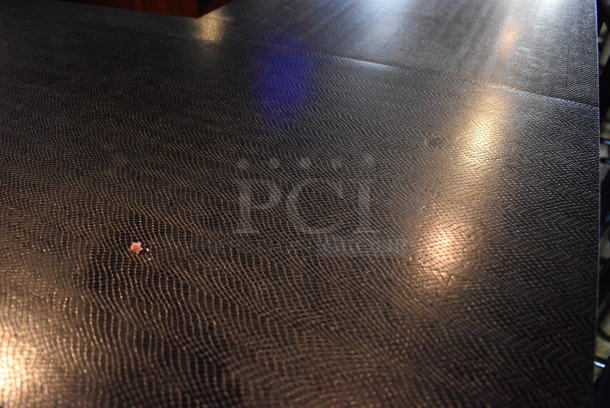 Wooden Rectangular Shaped Bar w/ Metal Foot Rail. Goes GREAT w/ Item 102! BUYER MUST REMOVE. 204x159x40. (bar) - Image 8 of 9