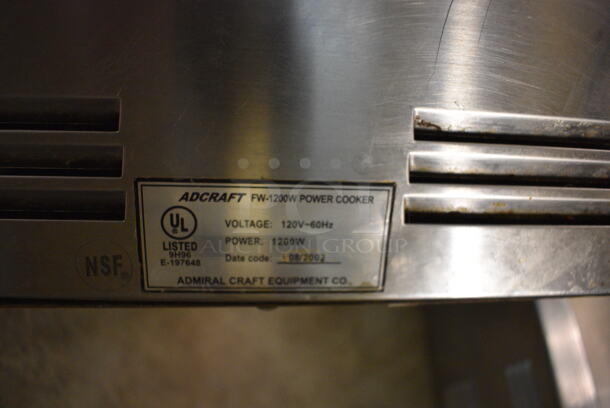 Adcraft Model FW-1200W Stainless Steel Commercial Countertop Food Warmer. 120 Volts, 1 Phase. 14.5x22.5x9. (basement) - Image 4 of 4