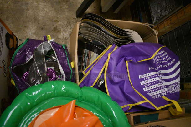 PALLET LOT of Various Items Including Chair, Inflatable and Metal Tank. BUYER MUST REMOVE. (basement) - Image 4 of 6