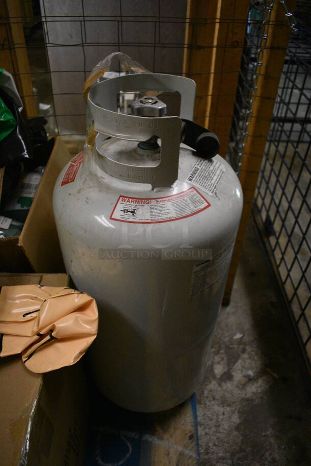 PALLET LOT of Various Items Including Chair, Inflatable and Metal Tank. BUYER MUST REMOVE. (basement) - Image 5 of 6