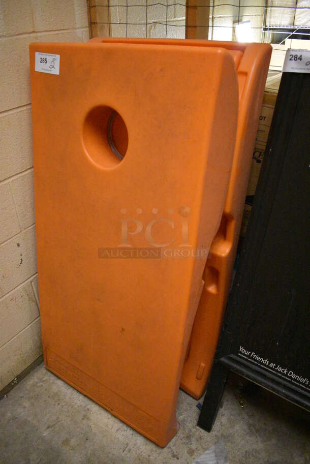 2 The Original Corntoss Game Orange Poly Corn Hole Boards. 24x6x49. 2 Times Your Bid! (basement) - Image 2 of 4