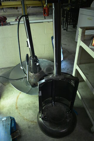 Metal Patio Heater. In 2 Pieces. 34x34x43, 23x23x49. (basement)