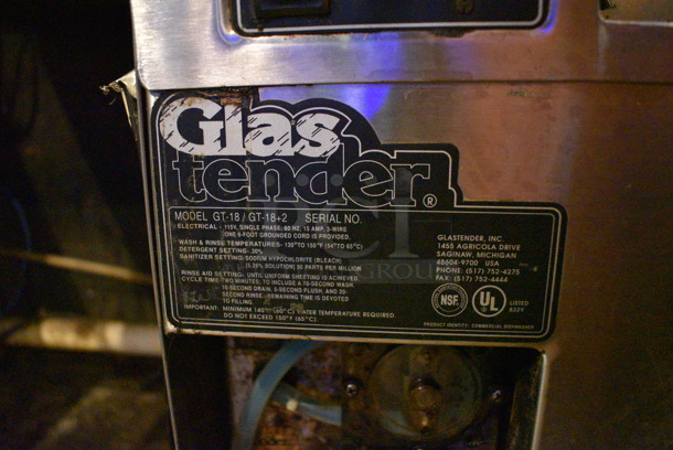 Glastender Model GT-18 / GT-18+2 Stainless Steel Commercial Glass Washer. 115 Volts, 1 Phase. BUYER MUST REMOVE. 60x25.5x38. (bar) - Image 7 of 10