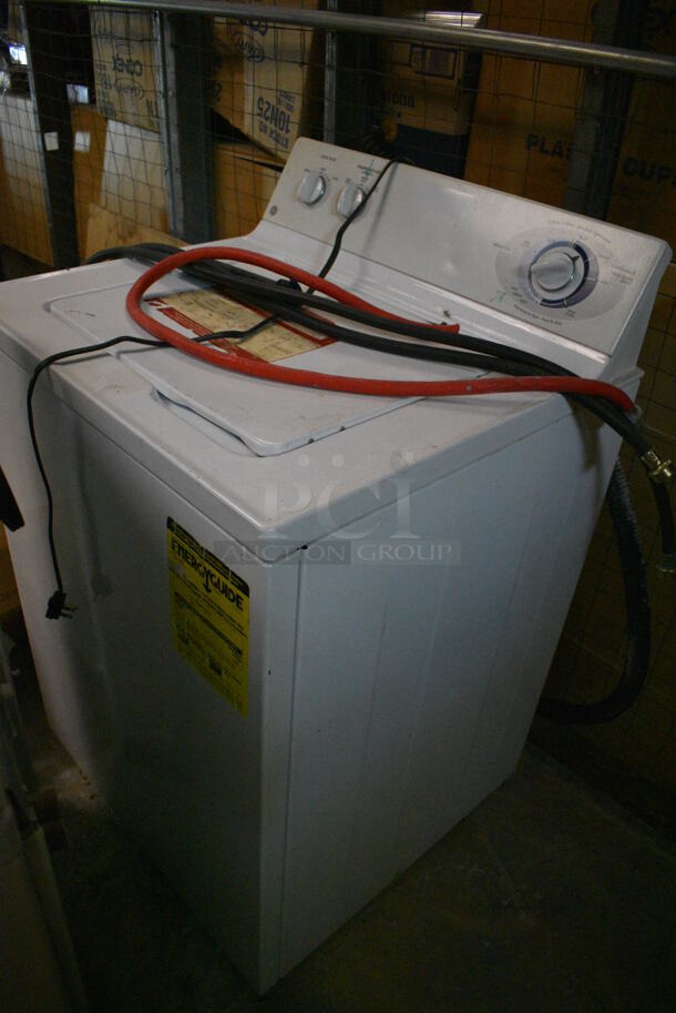 2 Metal Top Load Washers For Parts; Kenmore Elite and General Electric. BUYER MUST REMOVE. 27x26x42. 2 Times Your Bid! (basement) - Image 5 of 8