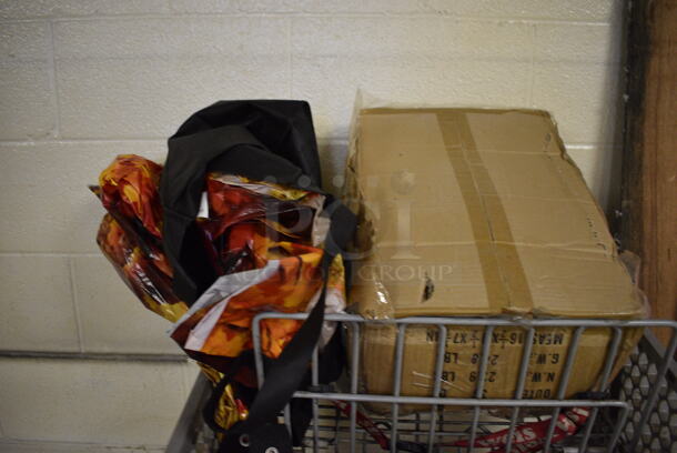 ALL ONE MONEY! Lot of Shopping Cart w/ Contents, Folding Table and Signs. BUYER MUST REMOVE. (basement) - Image 6 of 6