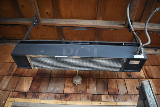 Sunglow Industries Metal Commercial Gas Powered Heater. BUYER MUST REMOVE. Approximately 48x8x8. (patio)