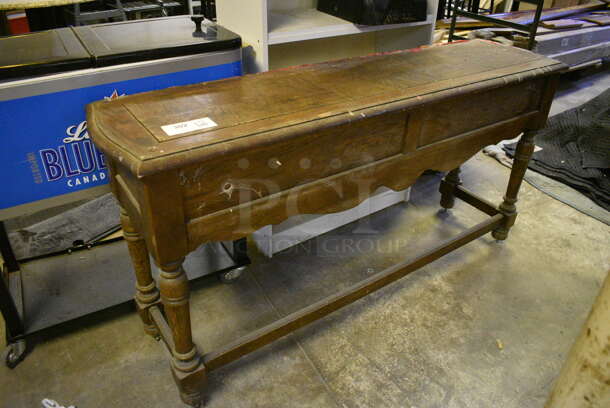 ALL ONE MONEY! Lot of Bookshelf, Wooden Counter and Labatt Blue Light Portable Ice Cooler. BUYER MUST REMOVE. Includes 58x16x30. (basement) - Image 2 of 4