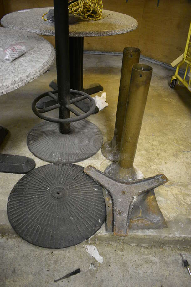 ALL ONE MONEY! Lot of 3 Various Tables and Table Base Pieces. BUYER MUST REMOVE. Includes 42x42x28. (basement) - Image 5 of 5