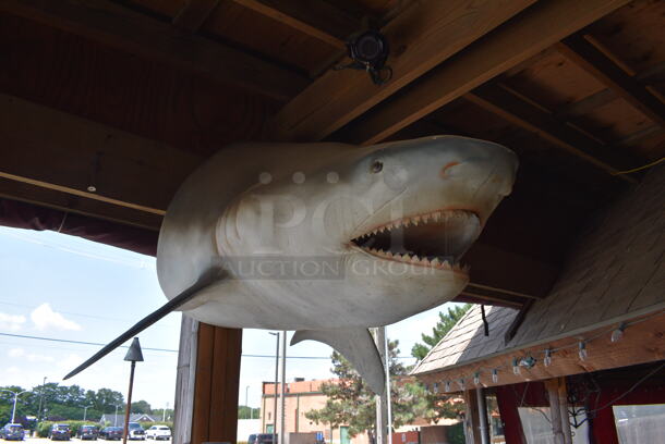 Decorative Shark Head. BUYER MUST REMOVE. 39x40x20. (patio)
