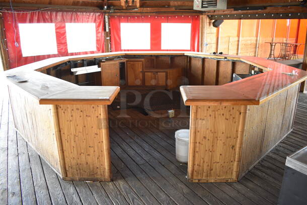 Wooden Octagonal Shaped Bar. BUYER MUST REMOVE. 214x214x43.5. (patio)