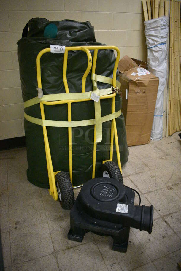 Commercial Inflatable Obstacle Course w/ Blower and Oversized Metal Hand Truck. (basement) - Image 2 of 7