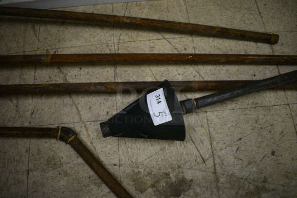 5 Lamaku Model TK-1 Metal Natural Gas Powered Tiki Torches. Includes 7x7x38. 5 Times Your Bid! (basement) - Image 3 of 5