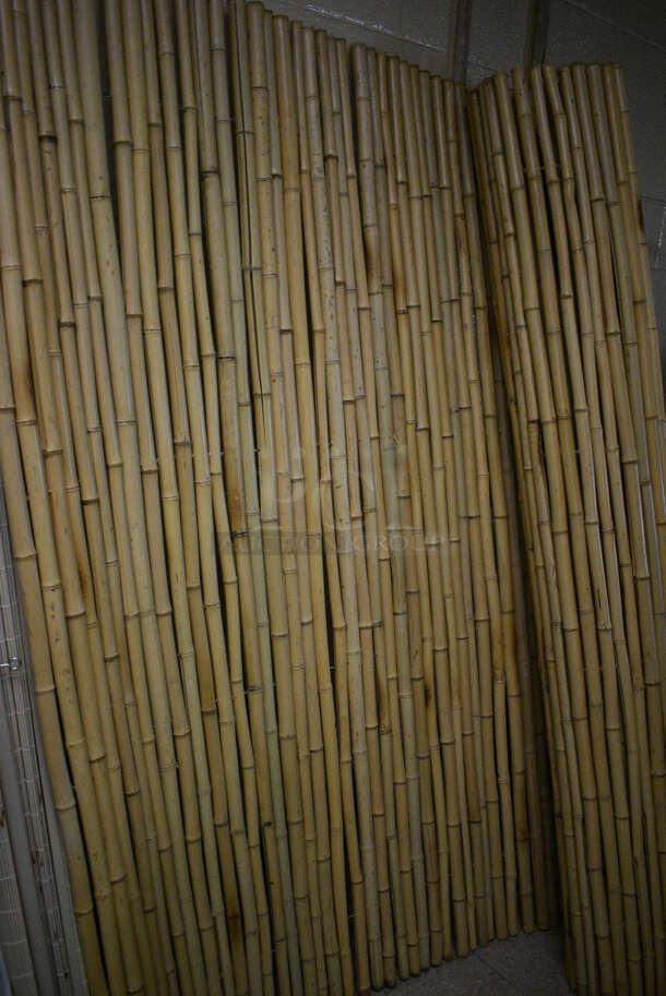 ALL ONE MONEY! Lot of Fake Wood Patterned Bamboo Sheet and Fronds. BUYER MUST REMOVE. (basement) - Image 3 of 4