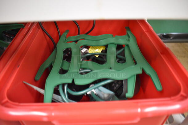 ALL ONE MONEY! Poly 5 Tier Shelving Unit w/ Contents Including Poly Bins. BUYER MUST REMOVE. BUYER MUST DISMANTLE. PCI CANNOT DISMANTLE FOR SHIPPING. PLEASE CONSIDER FREIGHT CHARGES. 36x24x73. (basement) - Image 3 of 5