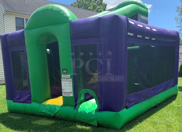 Commercial Inflatable Obstacle Course w/ Blower and Oversized Metal Hand Truck. (basement)