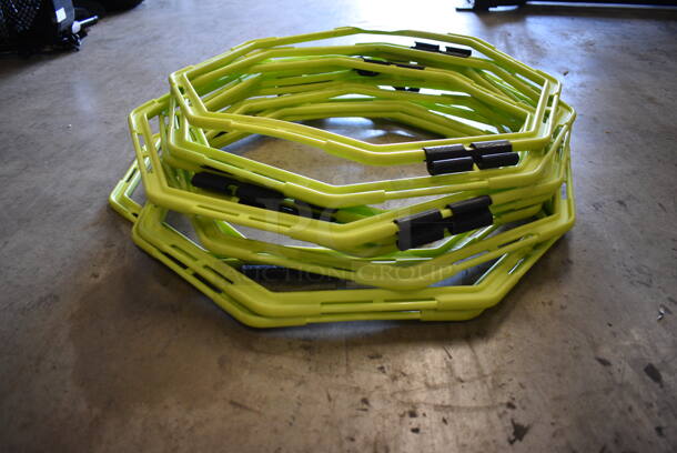 ALL ONE MONEY! Lot of 11 Sparq Neon Yellow/Green Poly Octagonal Trainer Running Frames. 20x20x0.5