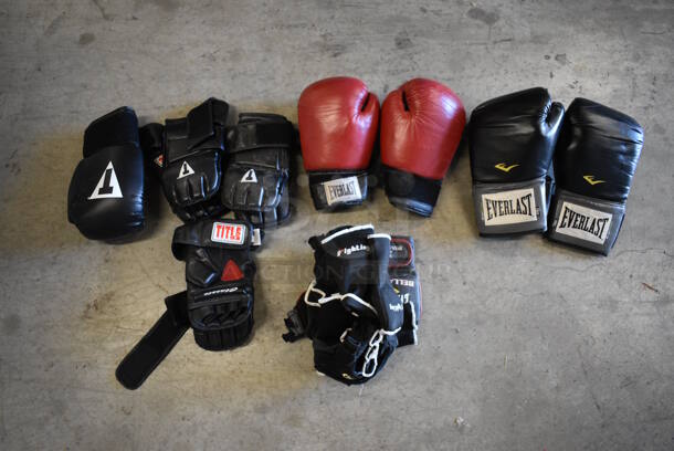 ALL ONE MONEY! Lot of Everlast and Title Boxing Gloves
