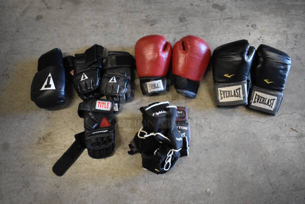 ALL ONE MONEY! Lot of Everlast and Title Boxing Gloves - Image 1 of 6