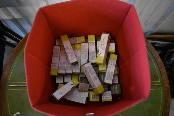 ALL ONE MONEY! Lot of Hempfield CBD Salve and Muscle Recovery in Red Bin