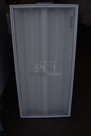 4 White Metal Ceiling Mount Light Fixtures. 48x23.5x3.5. 4 Times Your Bid!