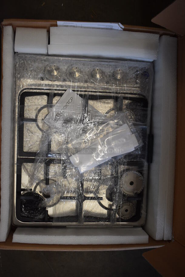 BRAND NEW IN BOX! CG 4 PLX N Stainless Steel Countertop Electric Powered 4 Burner Range. 120 Volts, 1 Phase. 19x23x3 - Image 1 of 6