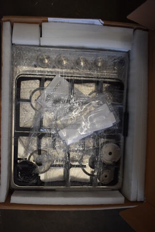 BRAND NEW IN BOX! CG 4 PLX N Stainless Steel Countertop Electric Powered 4 Burner Range. 120 Volts, 1 Phase. 19x23x3