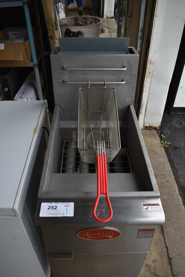 2021 Avantco FF400-P Stainless Steel Commercial Propane Gas Powered Deep Fat Fryer w/ Metal Fry Basket. 15.5x30x47 - Image 2 of 9