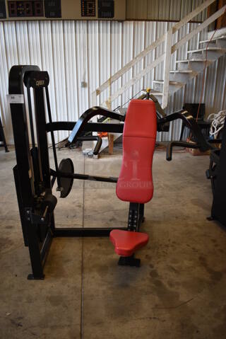 Cybex Black Metal Commercial Radial Axis Overhead Press Machine. 54x56x61