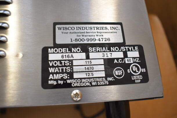 BRAND NEW IN BOX! Wisco 616A Stainless Steel Commercial Countertop Electric Powered Oven. 115 Volts, 1 Phase. 22.5x16x9. Tested and Working! - Image 6 of 6