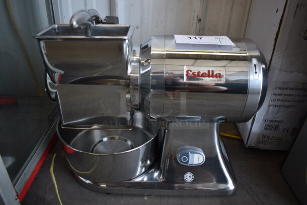 2021 BRAND NEW SCRATCH AND DENT! Estella Model 348CG112 Stainless Steel Commercial Countertop Electric Hard Cheese Grater. 120 Volts, 1 Phase. 17x10x15. Tested and Working!
