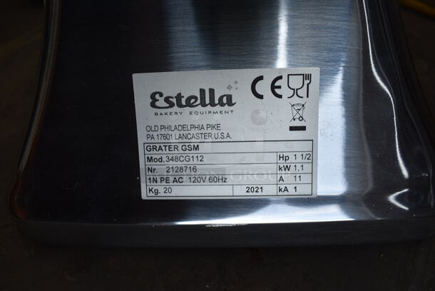 2021 BRAND NEW SCRATCH AND DENT! Estella Model 348CG112 Stainless Steel Commercial Countertop Electric Hard Cheese Grater. 120 Volts, 1 Phase. 17x10x15. Tested and Working! - Image 7 of 8