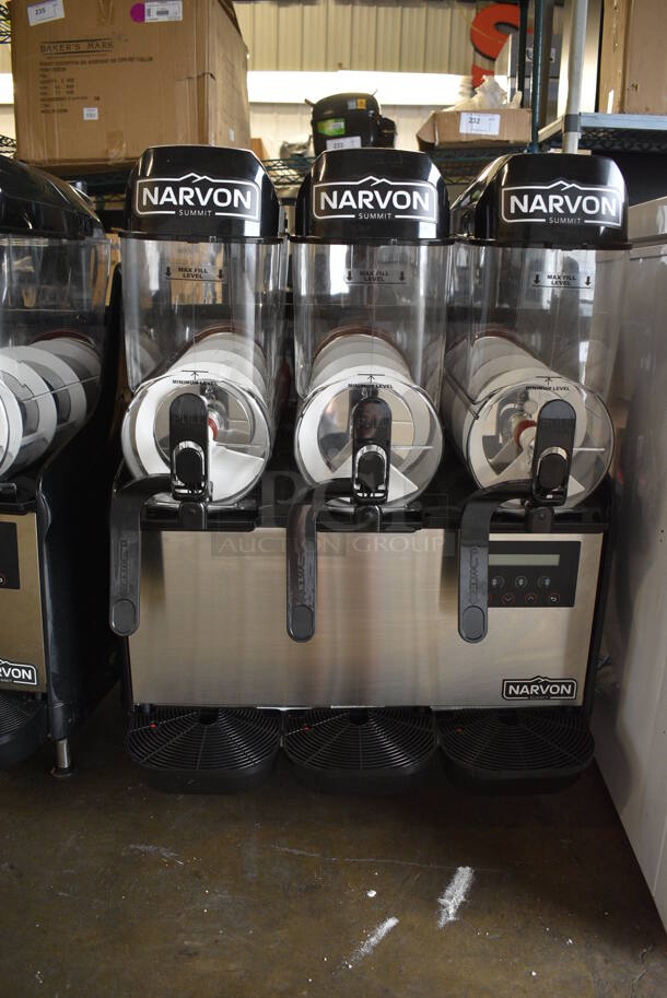 Narvon NSSM3 Stainless Steel Commercial Countertop 3 Head Slushie Machine. 115 Volts, 1 Phase. 24x20x35. Tested and Does Not Power On - Image 3 of 7