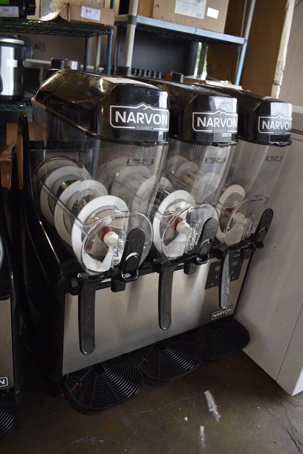Narvon NSSM3 Stainless Steel Commercial Countertop 3 Head Slushie Machine. 115 Volts, 1 Phase. 24x20x35. Tested and Does Not Power On - Image 4 of 7