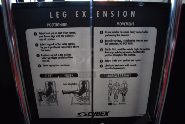 Cybex Black Metal Commercial Leg Extension Machine. 39x54x61 - Image 6 of 10