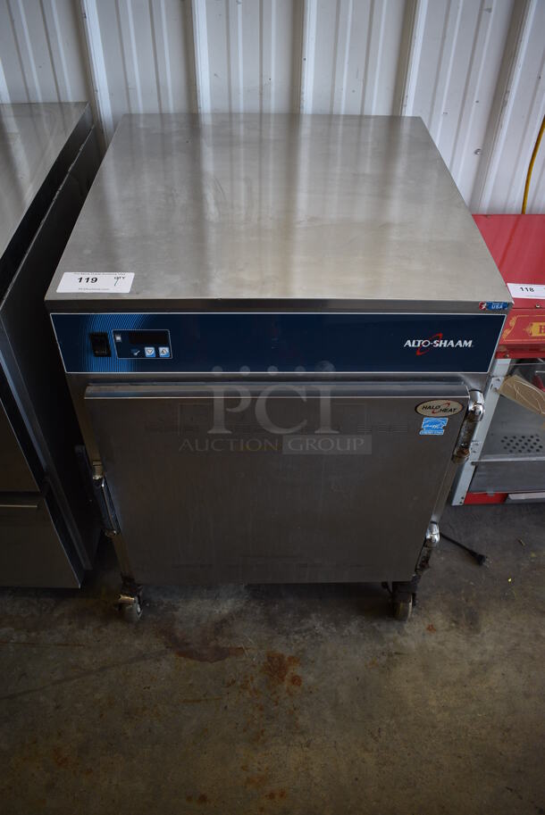 Alto Shaam Stainless Steel Commercial Single Door Undercounter Pass Through Warming Holding Cabinet on Commercial Casters. 25.5x27.5x34. Tested and Working! - Image 2 of 7
