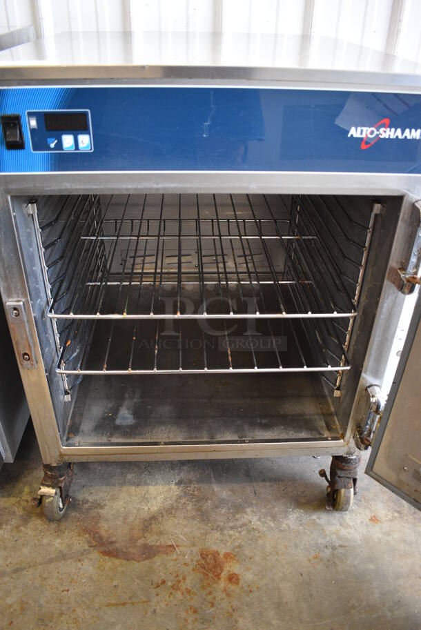 Alto Shaam Stainless Steel Commercial Single Door Undercounter Pass Through Warming Holding Cabinet on Commercial Casters. 25.5x27.5x34. Tested and Working! - Image 3 of 7