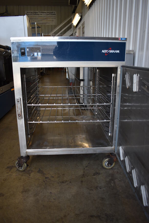 Alto Shaam Stainless Steel Commercial Single Door Undercounter Pass Through Warming Holding Cabinet on Commercial Casters. 25.5x27.5x34. Tested and Working! - Image 5 of 7