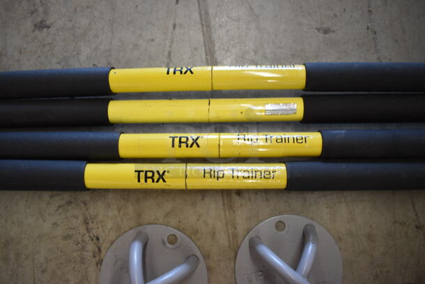 4 TRX Yellow and Black Rip Trainers w/ 2 Gray Wall Mounts. 42". 4 Times Your Bid! - Image 8 of 9
